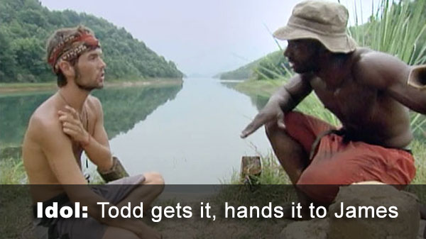Todd finds idol, gives to James