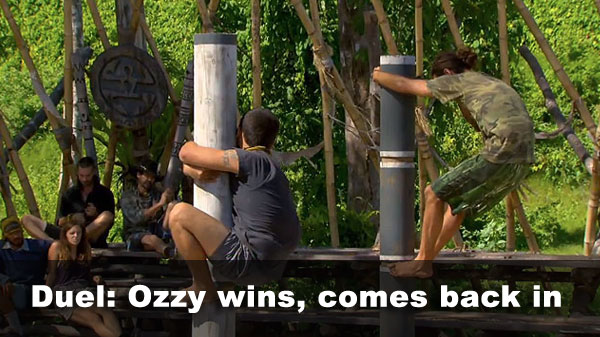 Ozzy wins, re-enters the game