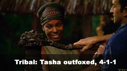 Tasha voted out, 4-1-1