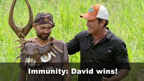 David wins immunity