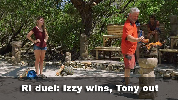 Izzy wins, Tony out