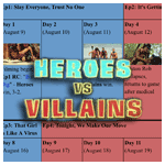 Survivor 20 calendar