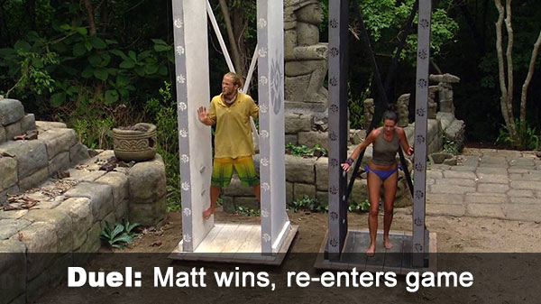Matt wins, Sarita out