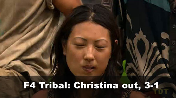 Christina out, 3-1
