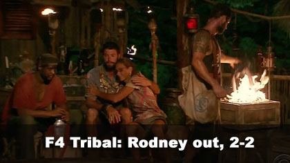Rodney can't start fire, out 2-2