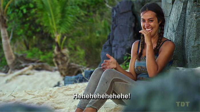 Angelina laughs
