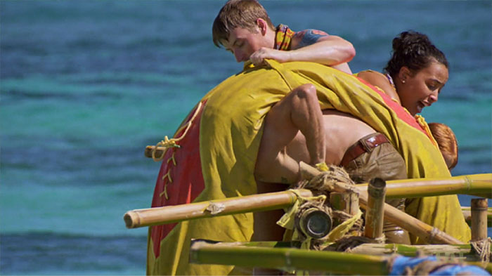 Eric literally carrying the snake on his back