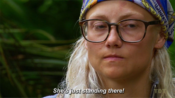 She's just standing there...