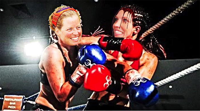 Punching Sarah in the face