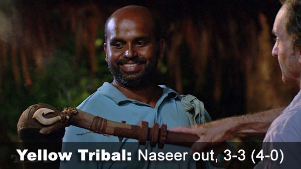 Naseer out, 3-3 (4-0)