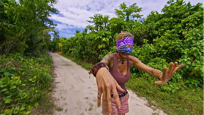 Lost, blindfolded Carolyn