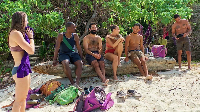 Losing team, back at camp