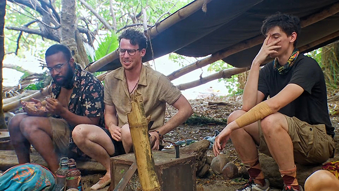 Three boys on a bench Three boys on a bench