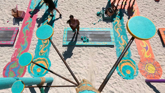 Tiff preparing to toss