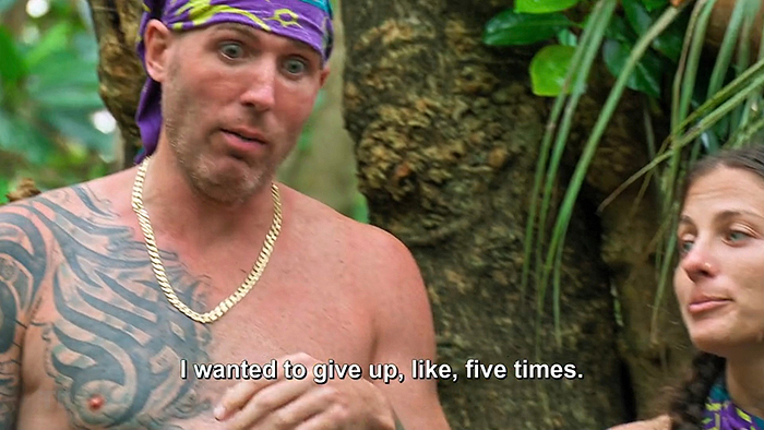 Rob (subtitled, so you don't miss it): I wanted to give up five times