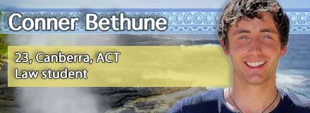 Conner Bethune, 23, Canberra, ACT
