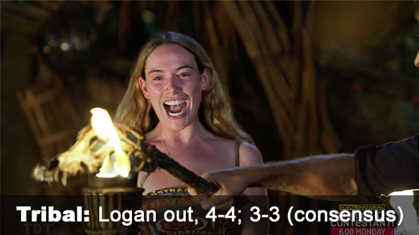 Logan out, 4-4; 3-3; consensus