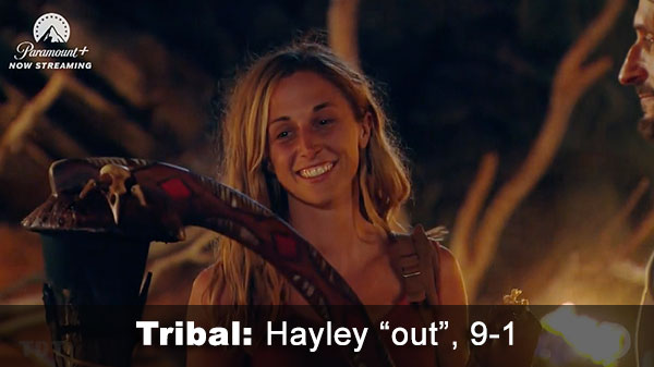 Hayley out, 9-1