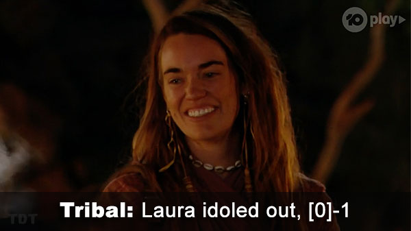 Laura idoled out, [0]-1