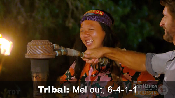Mel out, 6-4-1-1