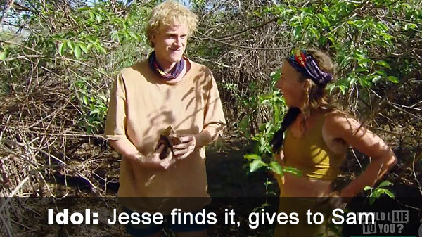 Jesse finds idol, gives to Sam