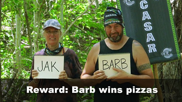 Barb wins pizzas