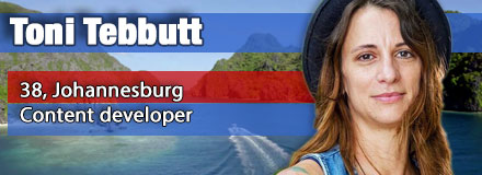 Toni Tebbutt, 38, Johannesburg