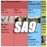 SurvivorSA 9: Return of the Outcasts calendar