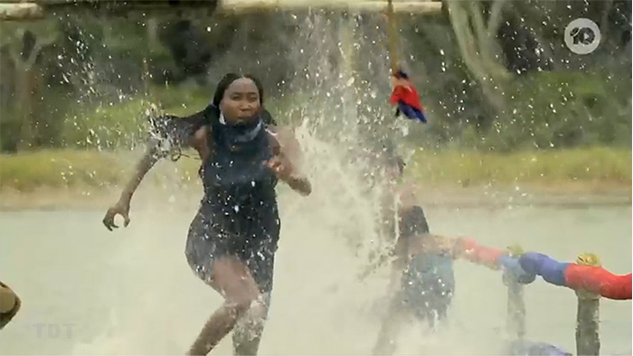 Palesa running on water