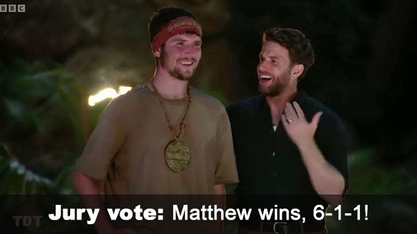 Matthew wins, 6-1-1